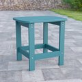 Flash Furniture Charlestown All-Weather Poly Resin Wood Adirondack Side Table in Teal JJ-T14001-TL-GG